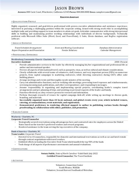 Executive Assistant Resume Example Resume Professional Writers