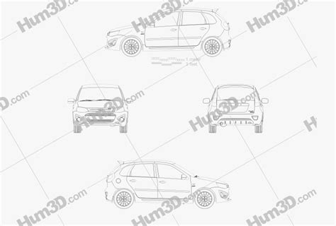 Lada Kalina 2192 Sport 2014 Blueprint 3dmodels