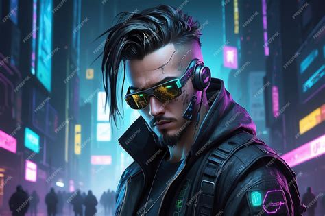 Premium Photo | Fantasy Cyberpunk hacker on cyberpunk background