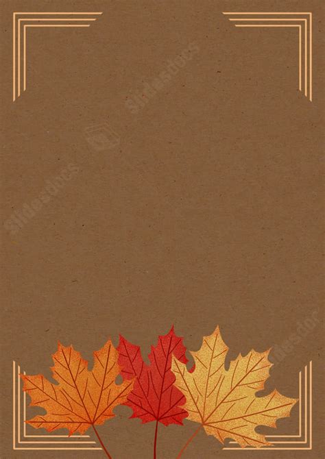 Border Of Maple Leaves In Brown Color Page Border Background Word