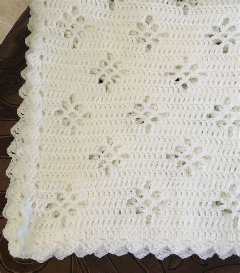 Handmade White Crochet Christening Baptism Unisex Baby Blanket Etsy