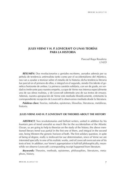 Pdf Jules Verne Y H P Lovecraft O Unasteorias Para La Historia Dokumen Tips