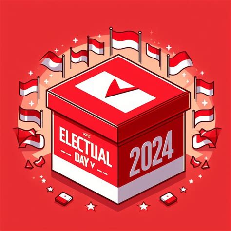 Premium Photo Indonesian Election Day 2024 Box Vector Red Background