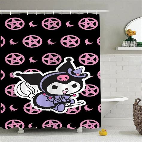 Dmh Kawaii Sanrio Shower Curtains Kuromi My Melody Anime Cartoon