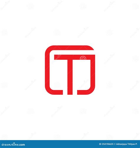 Letter Gt Square Simple Thin Line Logo Vector Stock Vector