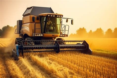 Premium AI Image | wheat harvester machine