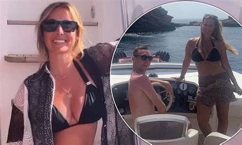Louise Redknapp Puts On A Busty Display In A Chic Black Bikini During Ibiza Vacation With