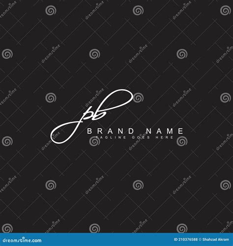 Pb Initial Signature Logo Handwritten Vector Logo Stock Vector