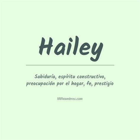 Significado Del Nombre Hailey