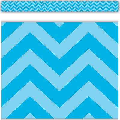 Aqua Chevron Straight Border Trim TCR5508 Teacher Created Resources