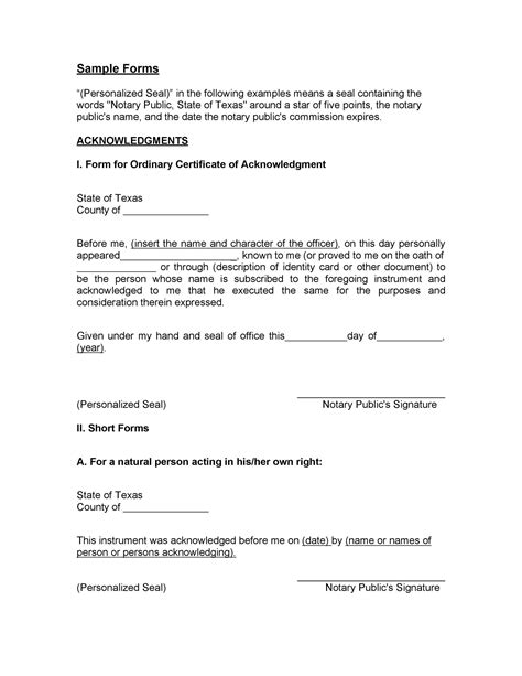 40 Free Notary Acknowledgement And Statement Templates Templatelab