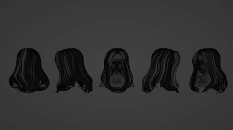 3d Model Hair Pack 10 Models Vr Ar Low Poly Cgtrader