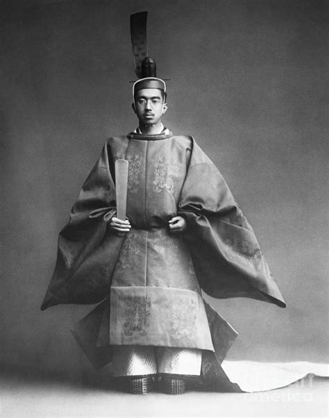 Emperor Hirohito In Coronation Robe by Bettmann