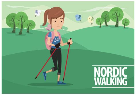 Free Female Nordic Walking Vector 144028 Vector Art at Vecteezy