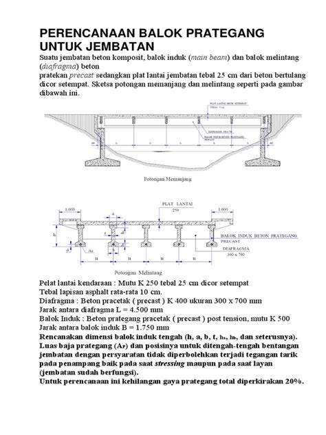 Gambar 7 Perencanaan Balok Prategang Jembatan Gambar Beton Bertulang Di
