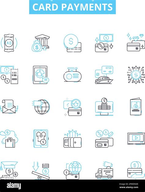 Card Payments Vector Line Icons Set Card Payments Credit Debit