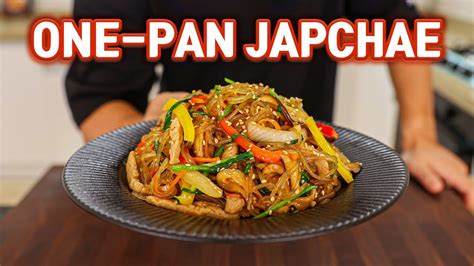 15 Minutes One Pan Japchae Recipe Korean Glass Noodles Youtube