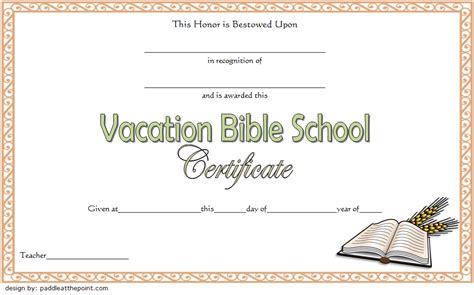 Vbs Certificate Of Completion Free Printable 4 School Certificates