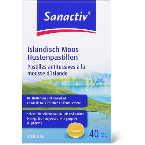 Sanactiv Medical Isländisch Moos Hustenpastillen Bei Hustenriez und