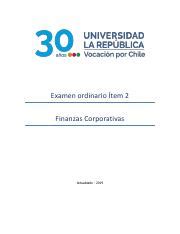 Examen Tem Finanzas Corporativas Pdf Examen Ordinario Tem