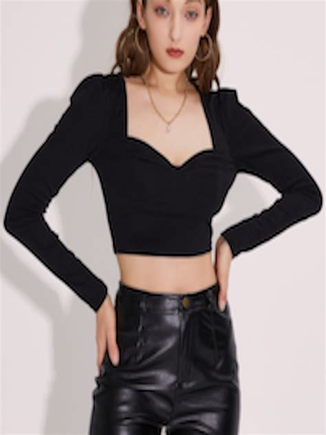 Buy URBANIC Black Crop Top Tops For Women 18867246 Myntra