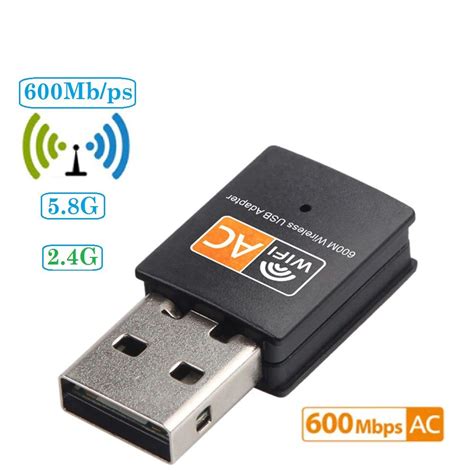 USB Wi-Fi адаптер 2,4 ГГц + 5 ГГц, 600 Мбит/с купить на OZON по низкой ...