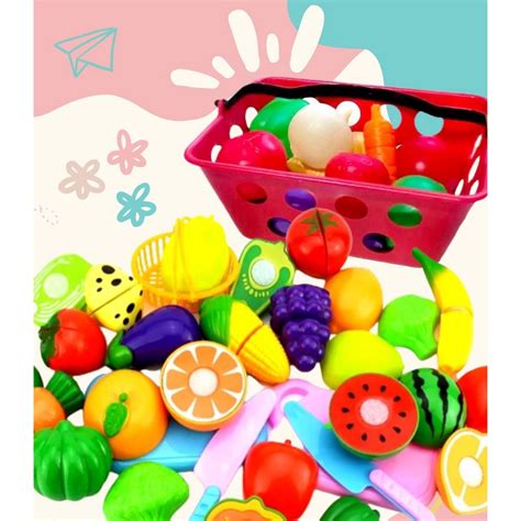 Kit Brinquedo Cozinha Infantil Frutas E Legumes De Corte Velcr