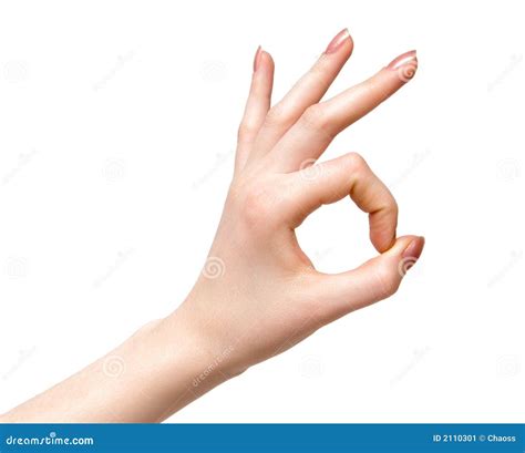 Woman Hand Ok Sign Stock Image Image Of Finger Circle 2110301