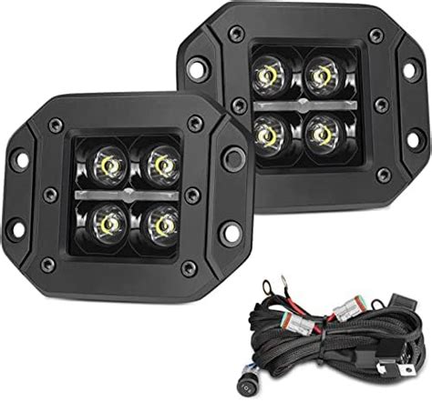 Amazon Roador Flush Mount LED Pods With White DRL 5 Inch 80W Spot