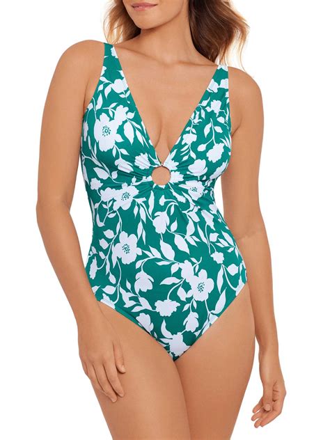 Time And Tru Womens Daybreak Floral One Piece Swimsuit