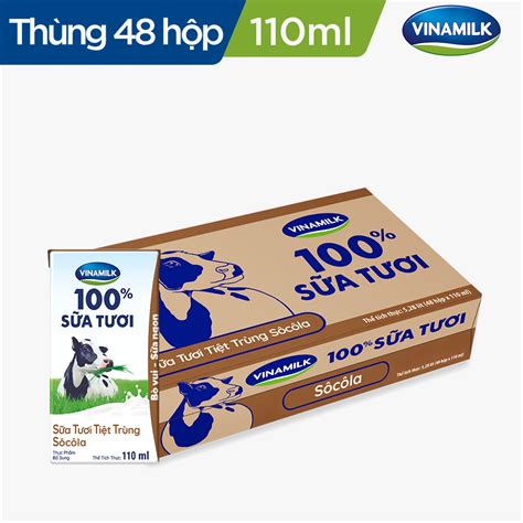 Thùng 48 Hộp Sữa Tươi Vinamilk 100 Socola 110ml