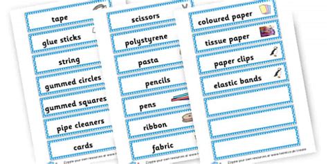 Cut And Stick Visual Aids Labels Teacher Made Twinkl