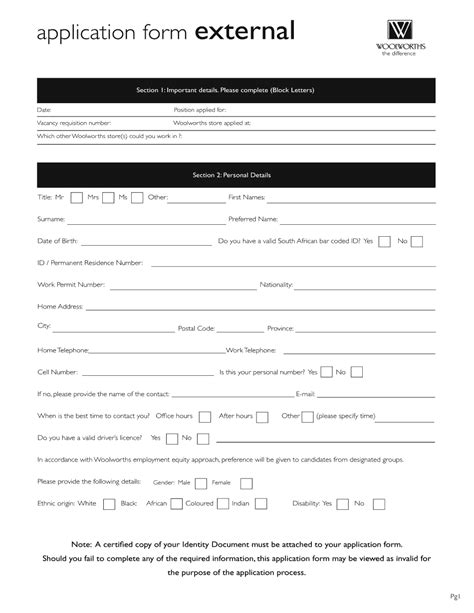 Convert PDF To Fillable Woolworths Job Application Form With Us Fastly