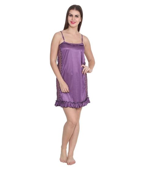 Buy Celosia Satin Nighty Night Gowns Pink Online At Best Prices In