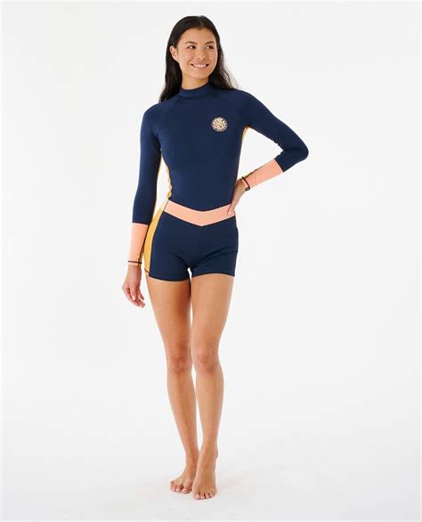 Rip Curl Womens Mirage Uv Aloe Back Zip Surfsuit Navy Wetsuit Centre