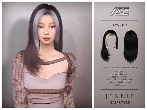 The Sims Resource Jennie Style 2 Hairstyle