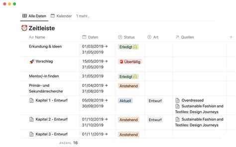 Notion Vorlagengalerie Wissenschaftliche Arbeit Planen