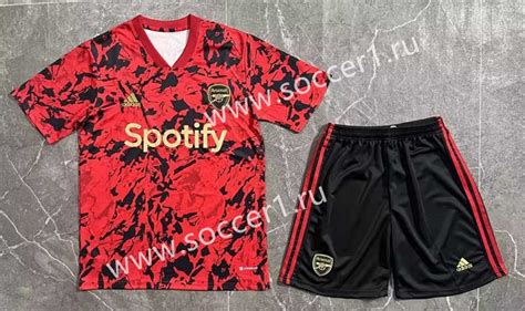 2023 2024 Arsenal Red Black Soccer Uniform 9070 Arsenal