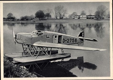 Ansichtskarte Postkarte Junkers Ju Wasser Ganzmetall Akpool De