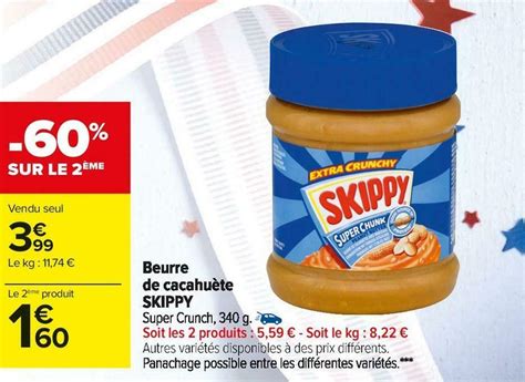 Promo Skippy beurre de cacahuète chez Carrefour Market