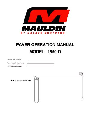 Fillable Online C Paver Operation Manual Rev Fax Email Print