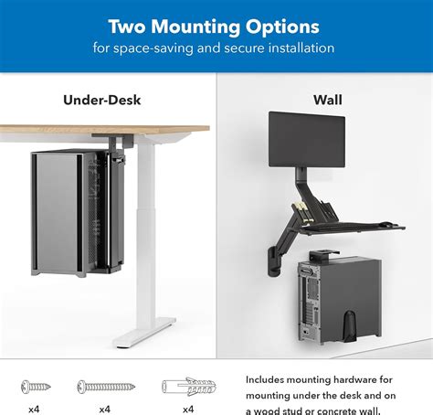 Mount It Cpu Under Desk Mount Bracket Height Adjustable Heavy Duty