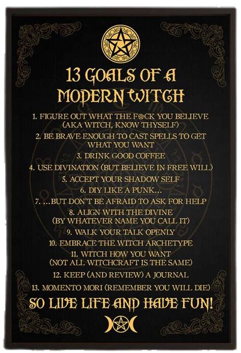 Goals Of A Modern Witch Poster Md Home Decor Styles Witch Books Witchcraft Spell Books