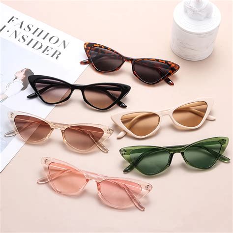 1pc Vintage Cat Eye Sunglasses For Women Small Frame Retro Sunglasses