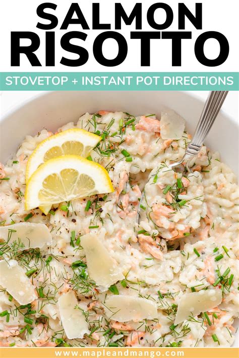 Salmon Risotto (Instant Pot + Stovetop) | Maple + Mango