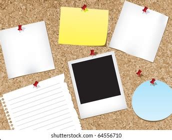 Cork Bulletin Board Stock Vector Royalty Free 64556710 Shutterstock