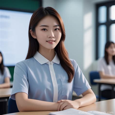 Chinese Students Classroom Presentation Stable Diffusion Online