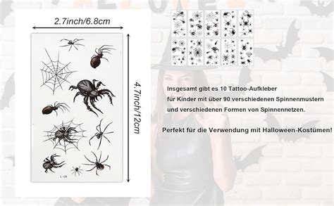 Bl Tter Spinnen Tempor Re Tattoos Halloween Schminke Tattoo Schwarz