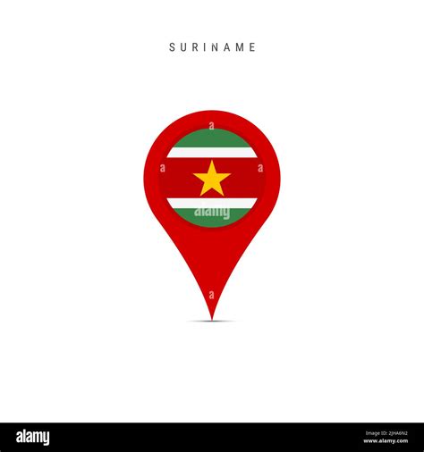 Marcador De Mapa De L Grima Con Bandera De Suriname Bandera Surinamesa