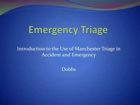 Ppt Emergency Triage Powerpoint Presentation Free Download Id 2914404